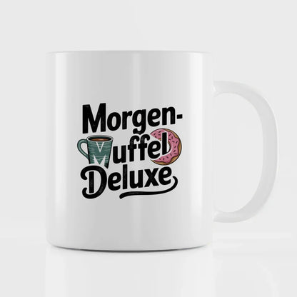 Morgenmüffel deluxe Tasse mit Donut und Vintage Design für Kaffeeliebhaber