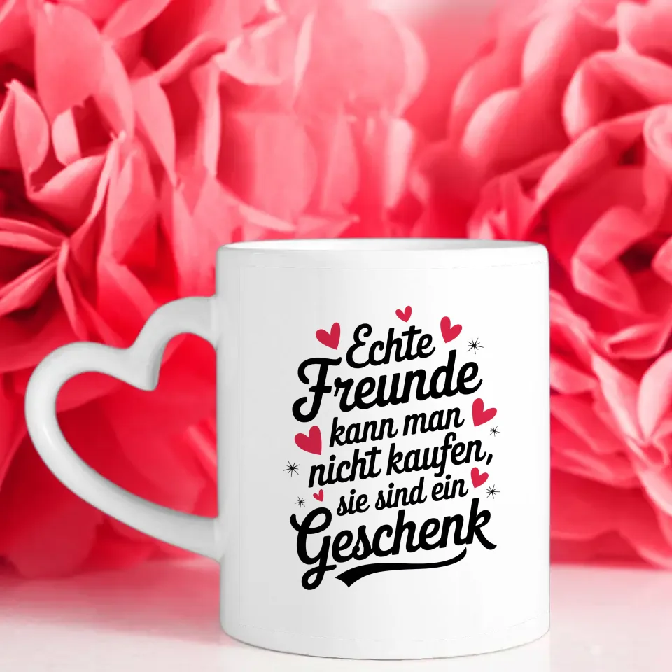 Tasse für die beste Freundin mit herzlichem Spruch und Illustration