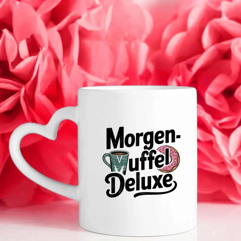 Morgenmüffel deluxe Tasse mit Donut und Vintage Design für Kaffeeliebhaber