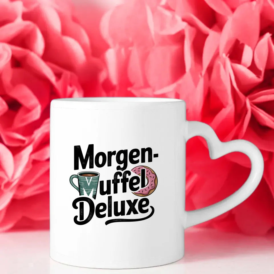Morgenmüffel deluxe Tasse mit Donut und Vintage Design für Kaffeeliebhaber
