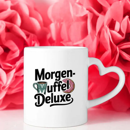 Morgenmüffel deluxe Tasse mit Donut und Vintage Design für Kaffeeliebhaber
