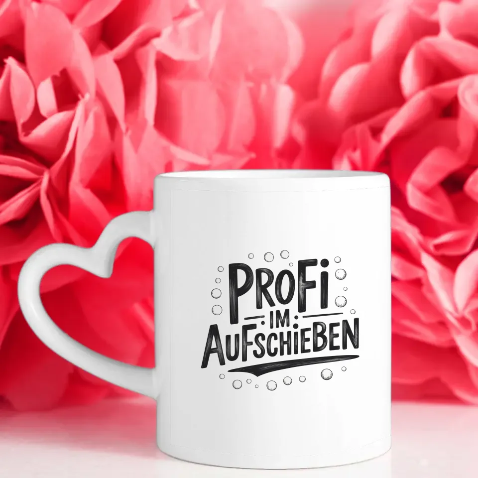 Lustige Tasse Profi im Aufschieben mit handgemachtem Design