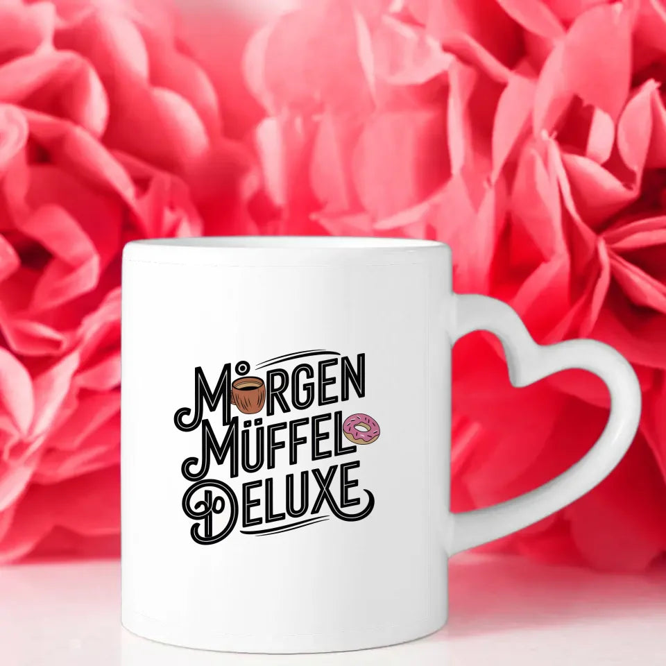 MORGEN MUFFEL DELUXE Tasse mit Vintage Spruchbild im handgefertigten Design