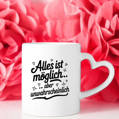 Lustige Sprüche Tasse mit handgezeichneten Sternen und Herzen