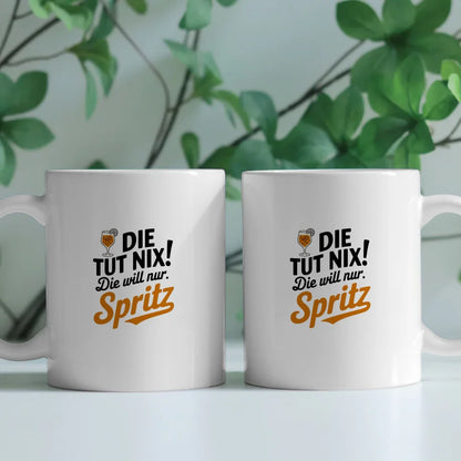 Lustige Sprüche Tasse mit Spritz Cocktail Design humorvoll