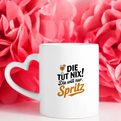 Lustige Sprüche Tasse mit Spritz Cocktail Design humorvoll