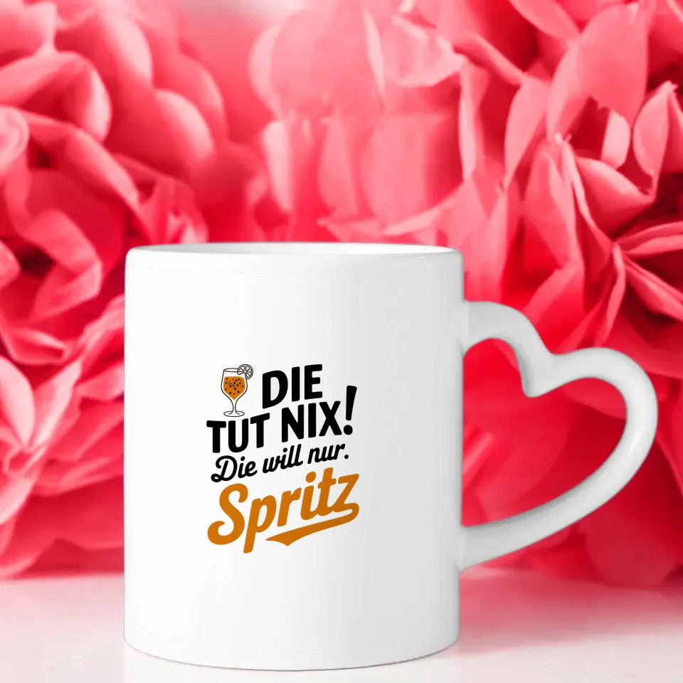 Lustige Sprüche Tasse mit Spritz Cocktail Design humorvoll