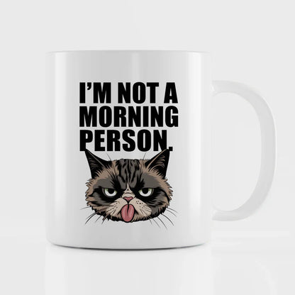 Lustige Tasse mit Spruch Ich bin kein Morgenmensch Katze