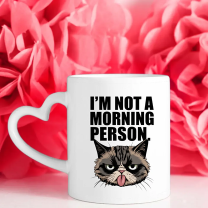 Lustige Tasse mit Spruch Ich bin kein Morgenmensch Katze