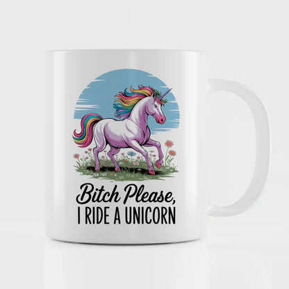 Tasse Einhorn mit Regenbogenmähne Blumenwiese Geschenkidee