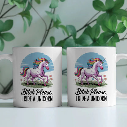 Tasse Einhorn mit Regenbogenmähne Blumenwiese Geschenkidee
