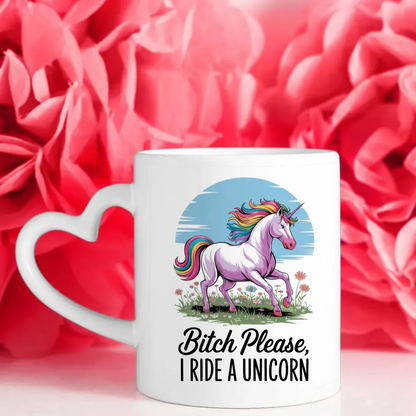 Tasse Einhorn mit Regenbogenmähne Blumenwiese Geschenkidee