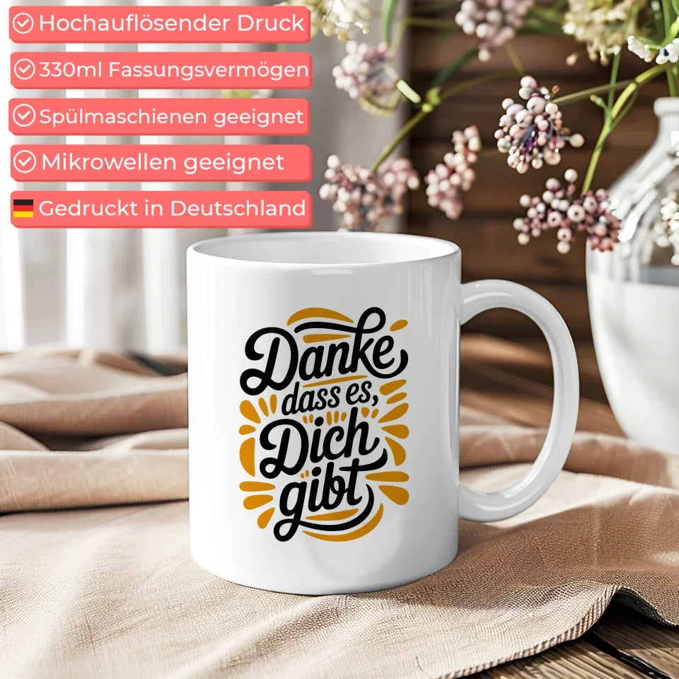Lustige Sprüche Tasse Danke dass es dich gibt mit kreativem Design