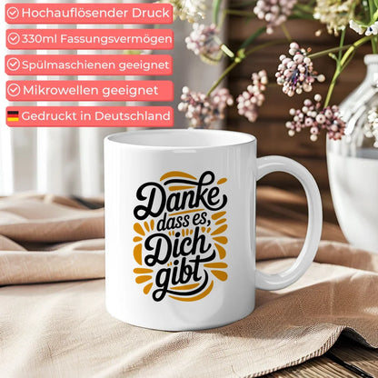 Lustige Sprüche Tasse Danke dass es dich gibt mit kreativem Design