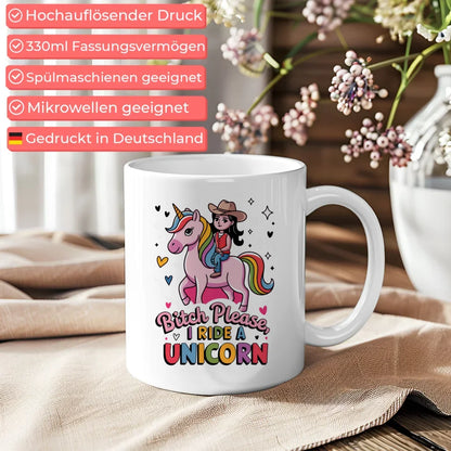 Tasse mit Einhorn Mädchen Design für Tierliebhaber