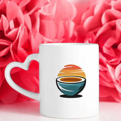 Kunst Tasse mit fröhlicher Kokosnuss Illustration in sanften Farben