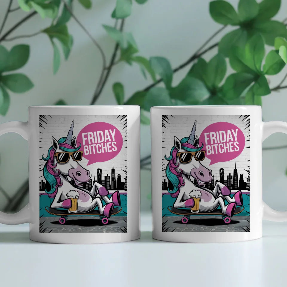 Stilvolle Tasse mit Einhorn Illustration für Tierliebhaber und Humor Fans