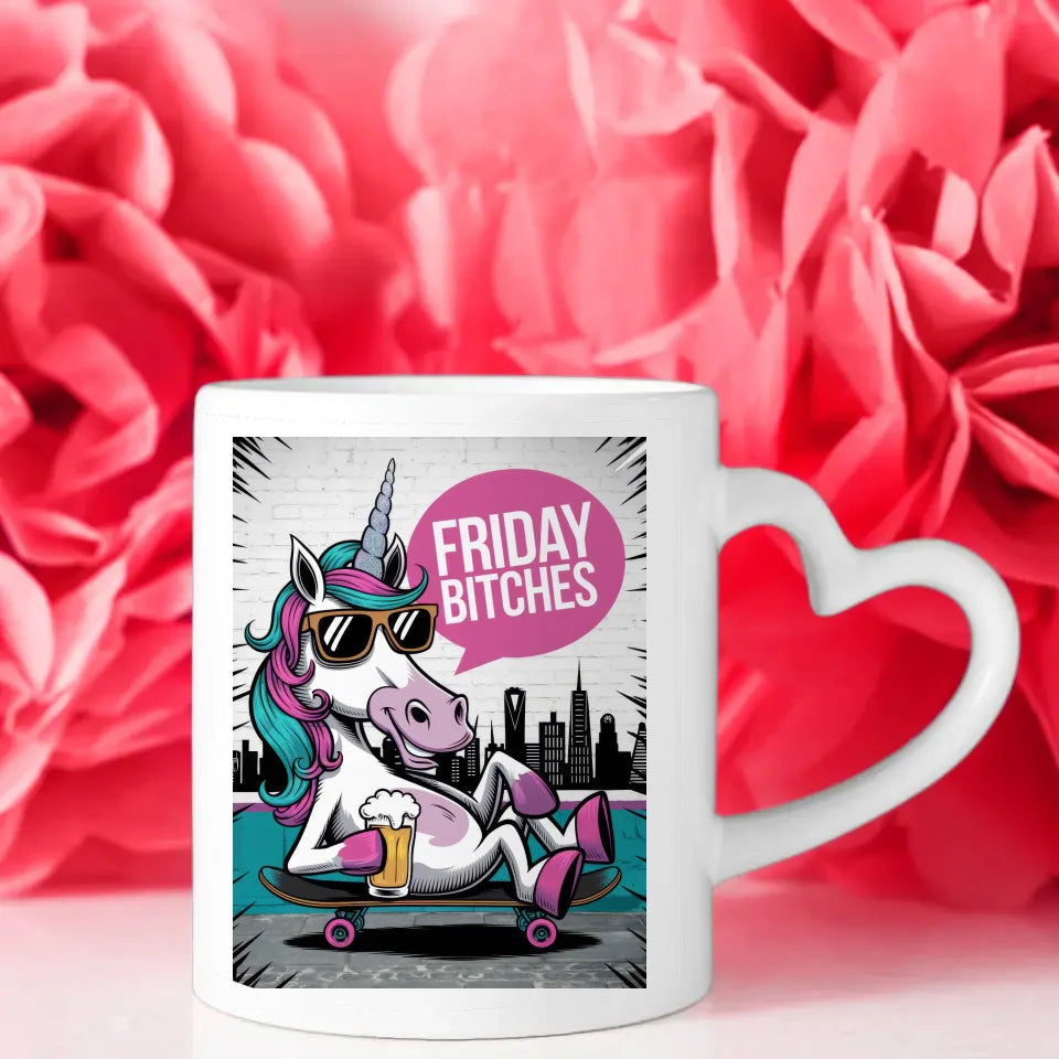 Stilvolle Tasse mit Einhorn Illustration für Tierliebhaber und Humor Fans