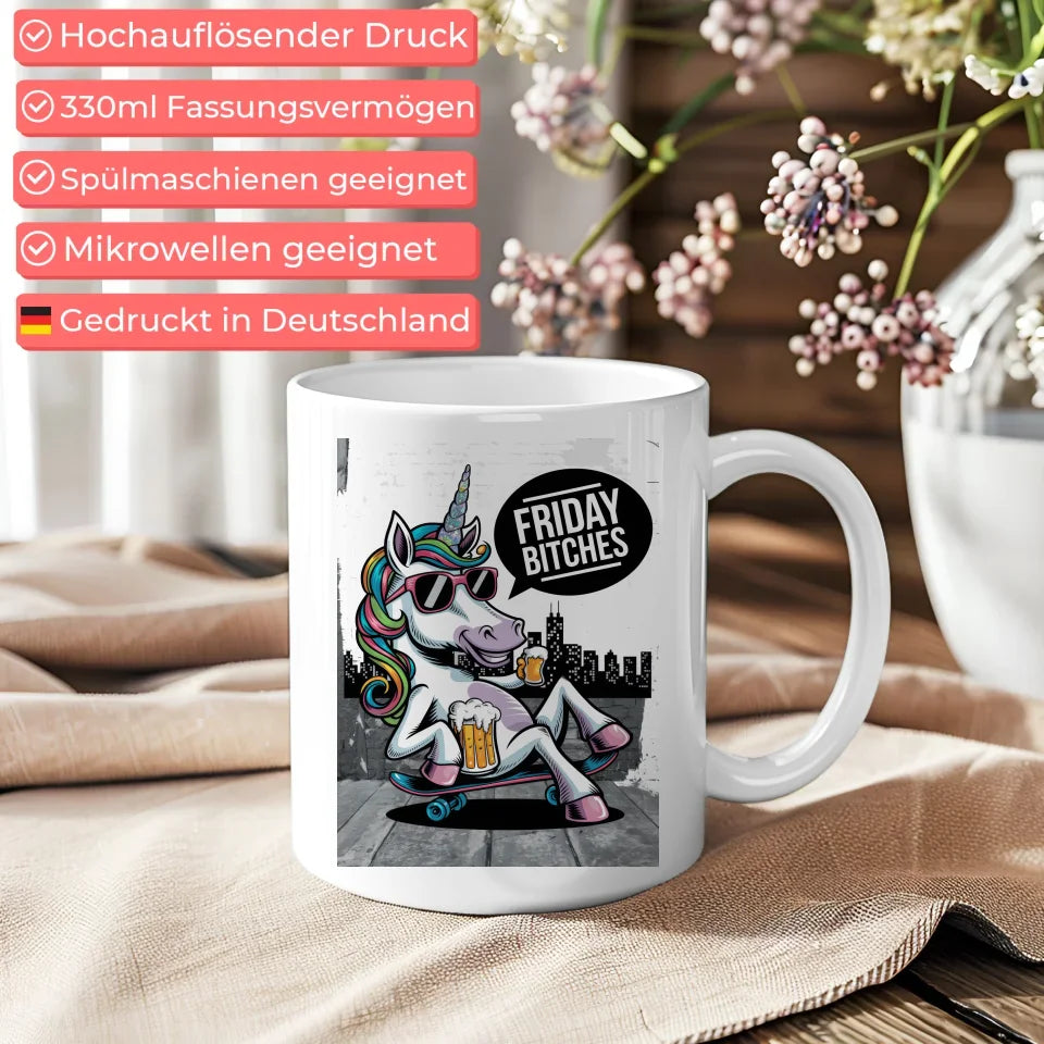 Einhorn Tasse mit lustiger Illustration für Tierliebhaber