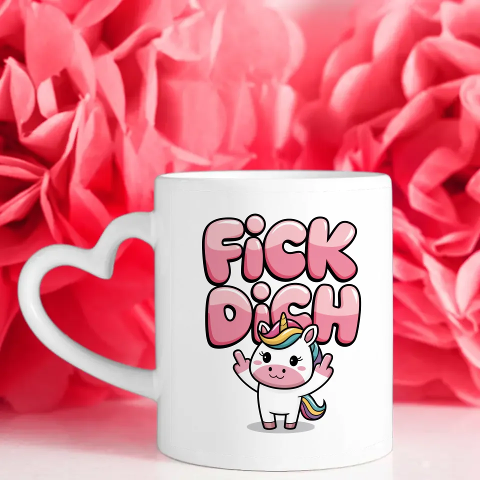 Lustige Tasse mit Ballett Regenbogen Einhorn und frechem Spruch