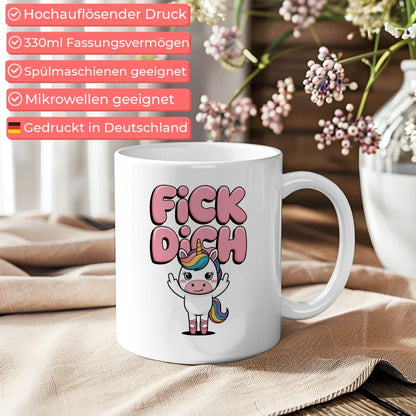 Lustige Tasse mit Einhorn und Ballettschuhen für Tierliebhaber