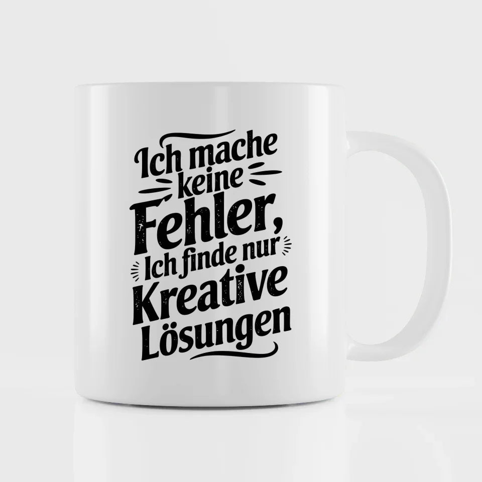 Lustige Sprüche Tasse mit kreativen Lösungen im Vintage-Stil