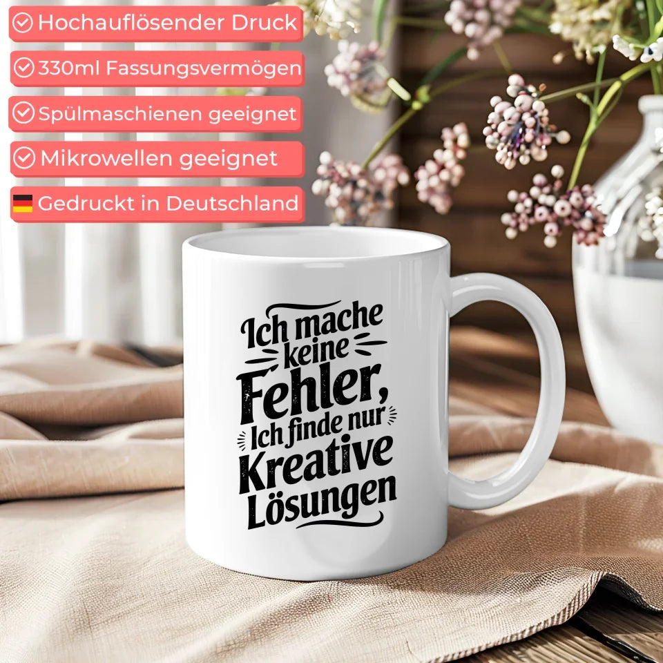 Lustige Sprüche Tasse mit kreativen Lösungen im Vintage-Stil