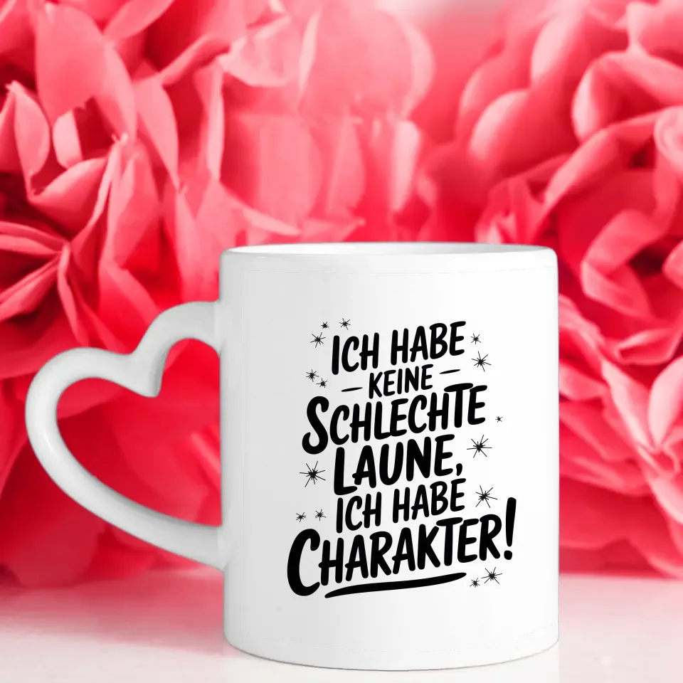 Lustige Sprüche Tasse mit Charakter und Sternen handgefertigt