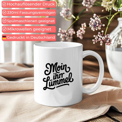 Lustige Sprüche Tasse Moin ihr Lümmel Vintage Flair Geschenk