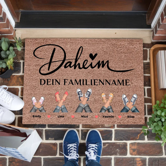 Personalisierte Fußmatte Dunkelbraun für Daheim gestalten Geschenk