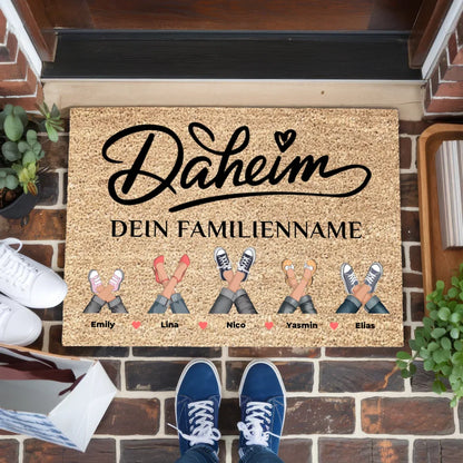 Personalisierte Fußmatte Braun für Daheim mit Wunschdesign