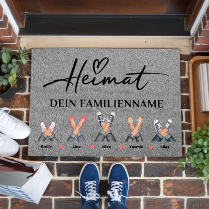 Personalisierte Familie Fußmatte Grau Heimat für Ihr Zuhause