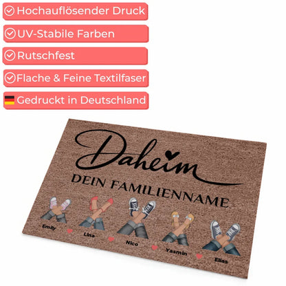 Personalisierte Fußmatte Dunkelbraun für Daheim gestalten Geschenk