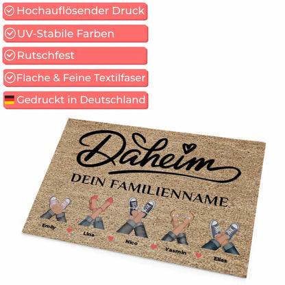 Personalisierte Fußmatte Braun für Daheim mit Wunschdesign