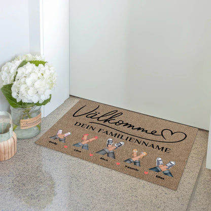 Personalisierte Fußmatte Willkommen Auf Schwedisch Braun Hell 3