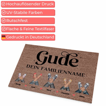 Personalisierte Familie Fußmatte Gude Dunkelbraun für Zuhause