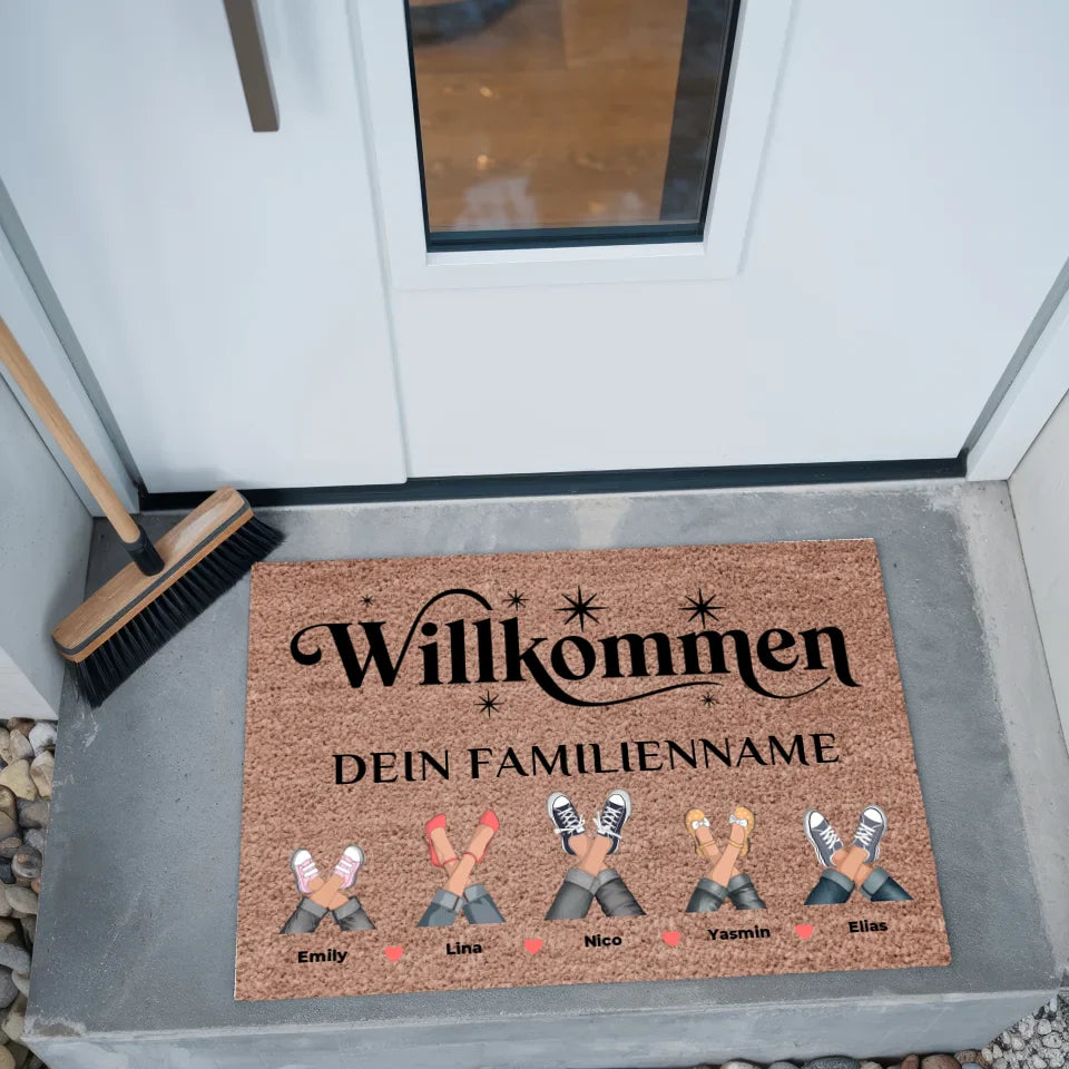 Fußmatte personalisiert Willkommen Dunkelbraun für dein Zuhause 2