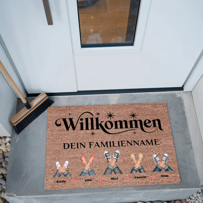 Fußmatte personalisiert Willkommen Dunkelbraun für dein Zuhause 2