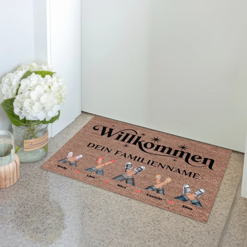 Fußmatte personalisiert Willkommen Dunkelbraun für dein Zuhause 3