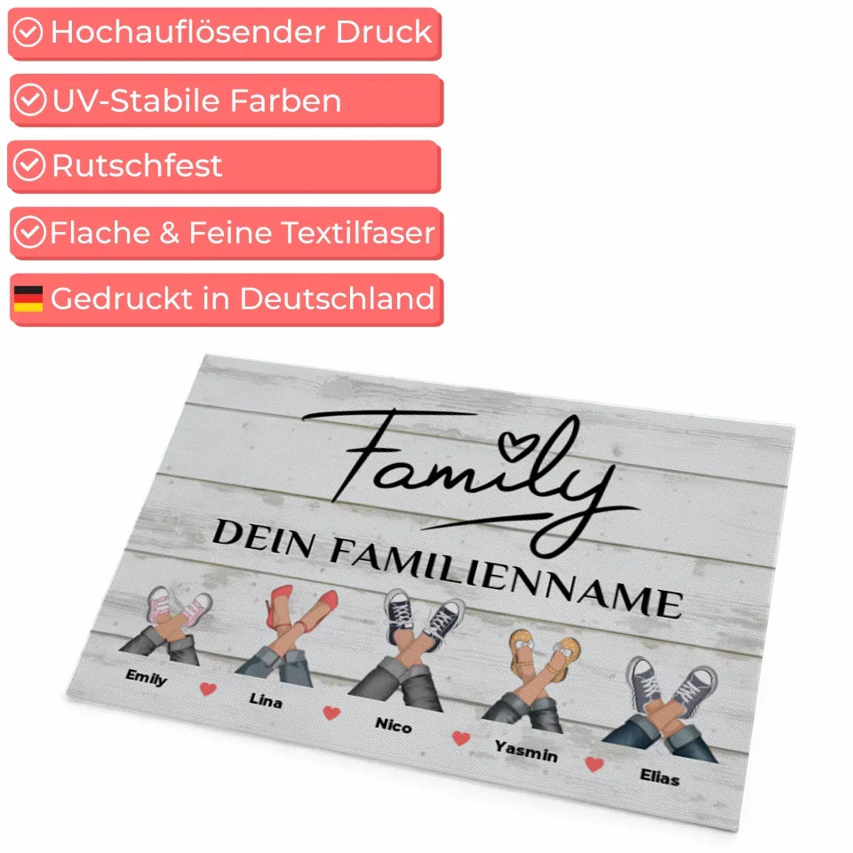 Personalisierte Familie Fußmatte Vintage Weiß Sehr Individualisiert