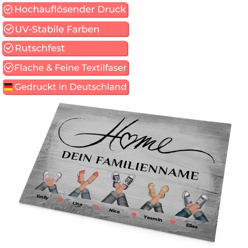 Personalisierte Familien Fußmatte Vintage Holz Grau Home Dekor 4