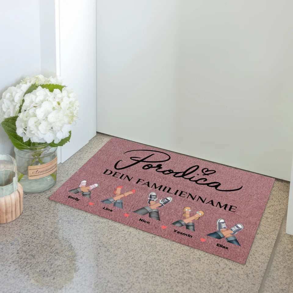 Personalisierte Familie Fußmatte Rosa Porodica für Ihr Zuhause 3