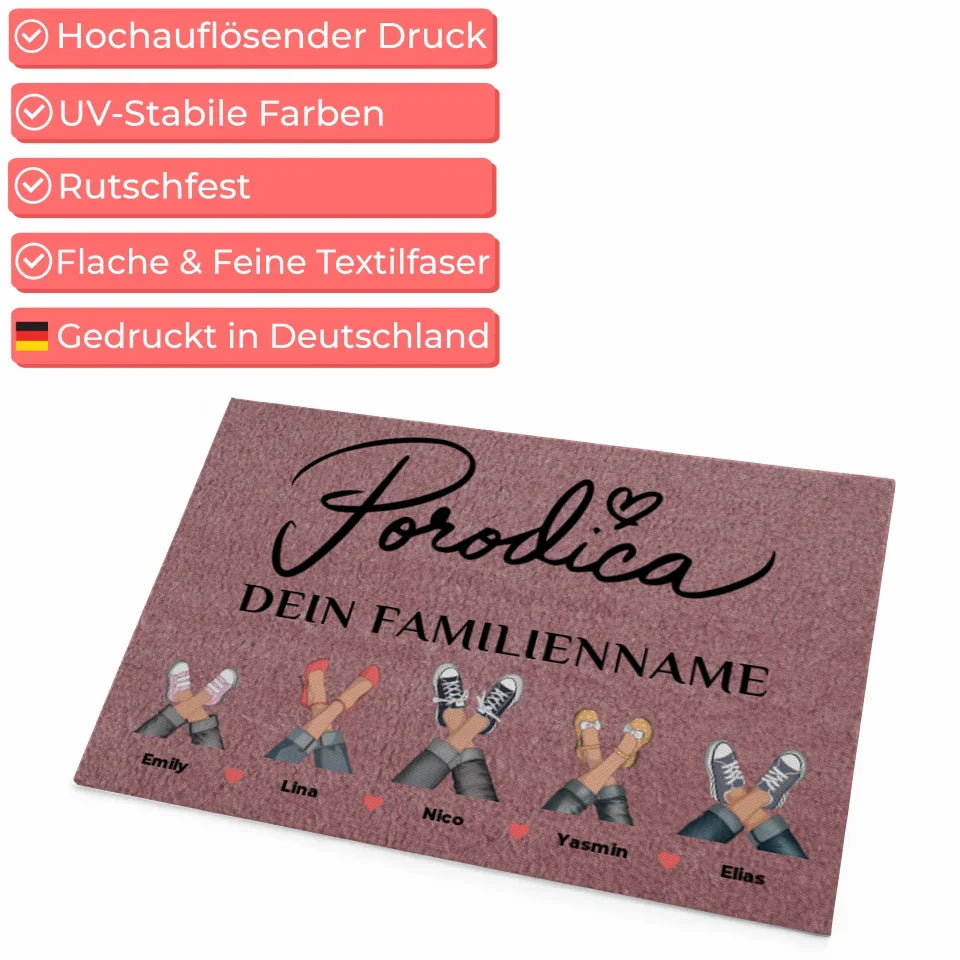 Personalisierte Familie Fußmatte Rosa Porodica für Ihr Zuhause 4