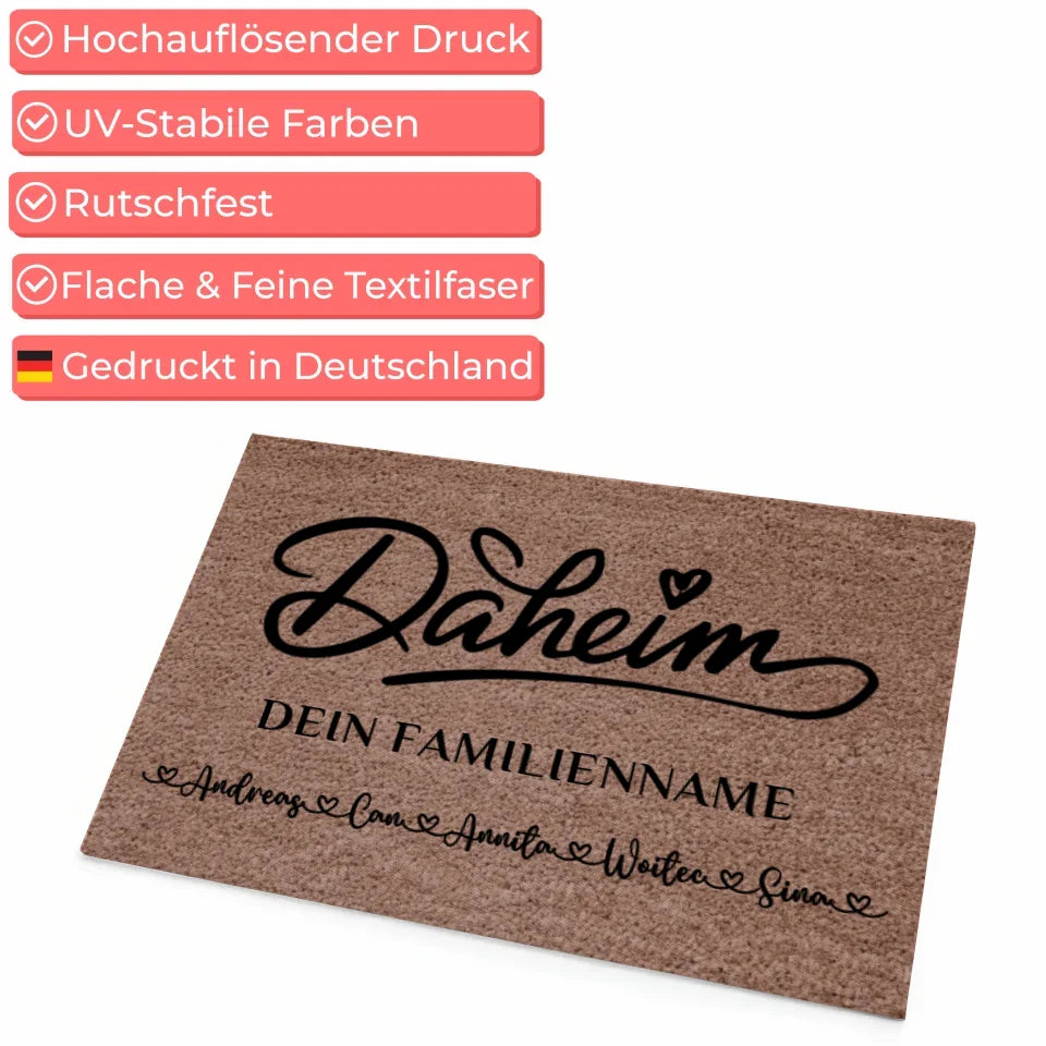 Personalisierte Fußmatte Dunkelbraun für Daheim gestalten