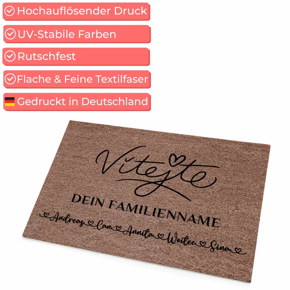 Personalisierte Fußmatte Dunkelbraun Vítejte Auf Tschechisch