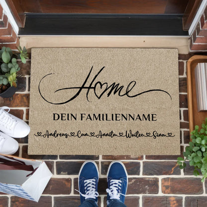 Fußmatte personalisiert Familie Home Beige schöne Wohnaccessoires 1