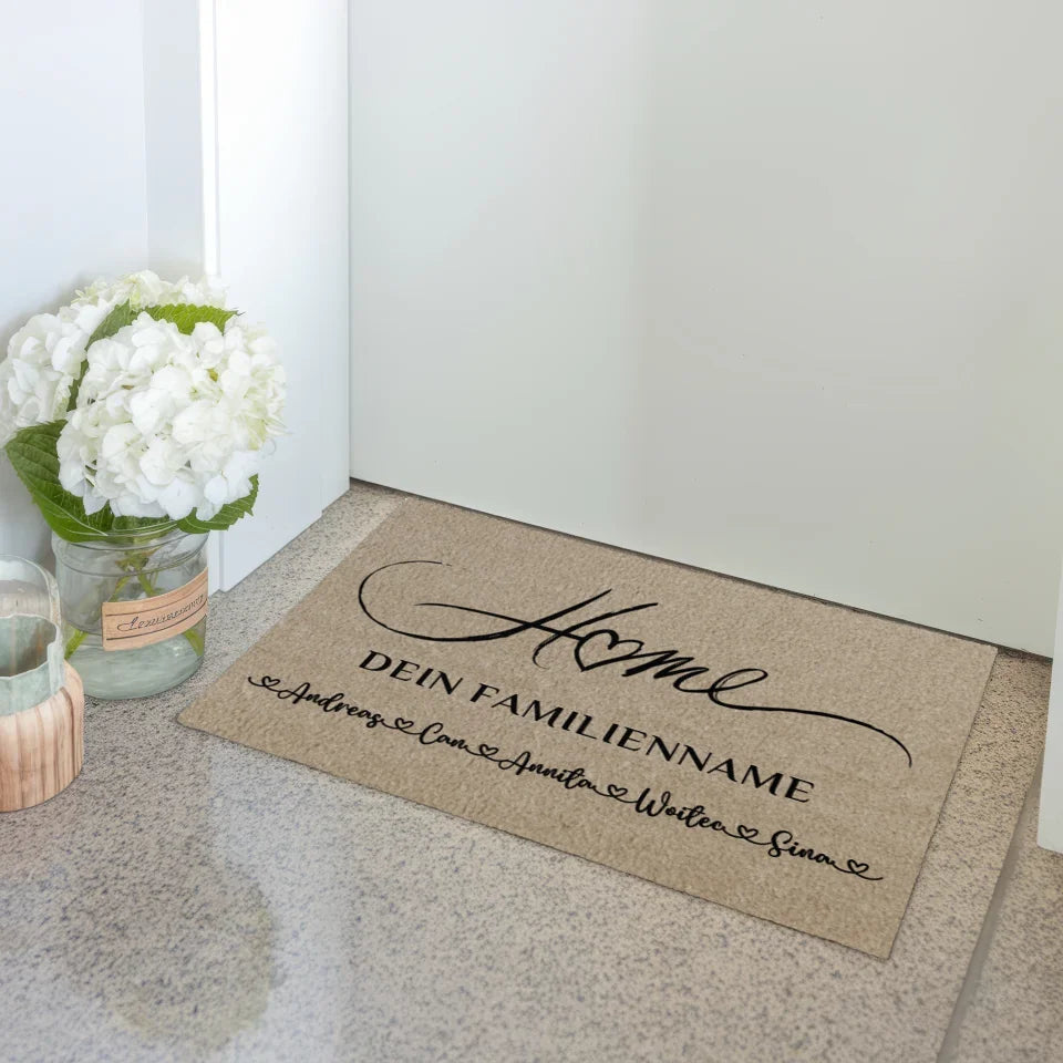 Fußmatte personalisiert Familie Home Beige schöne Wohnaccessoires 3