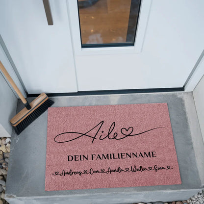 Personalisierte Familie Fußmatte mit Namen Rosa Rodina Tschechisch