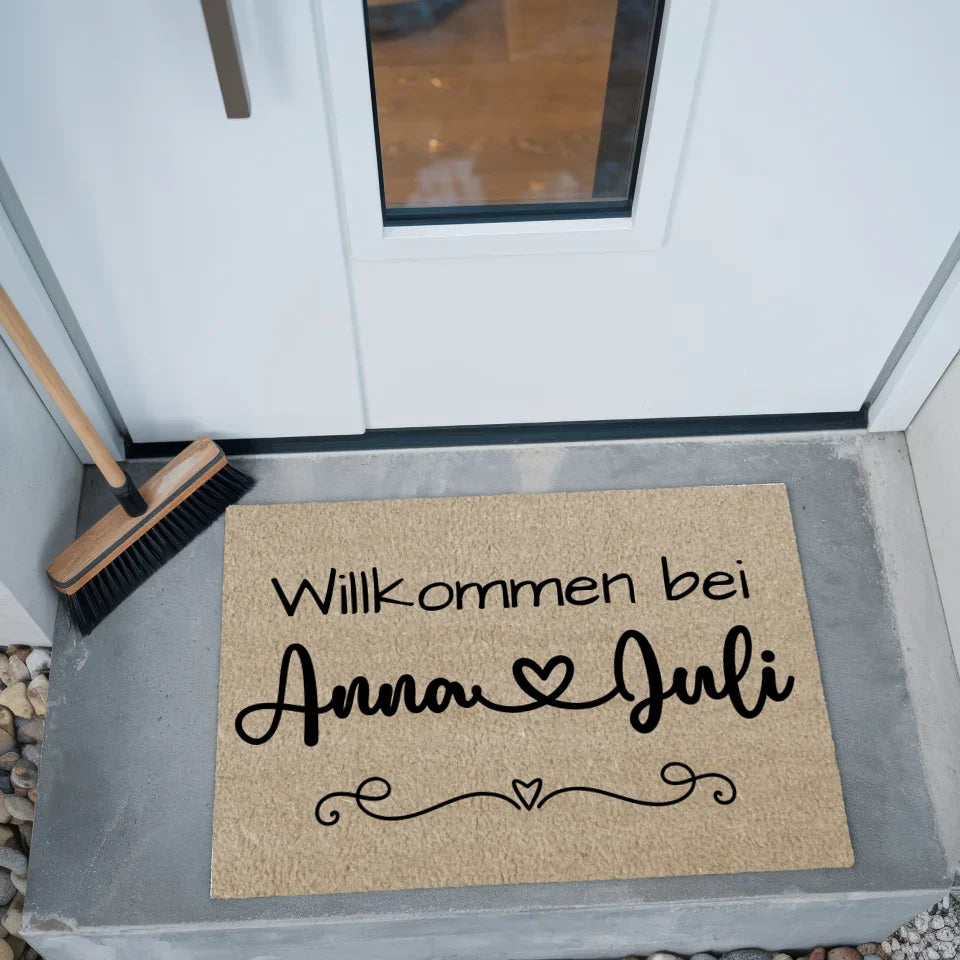 Personalisierte Familie Fußmatte Beige für Beste Freundin Geschenk 2