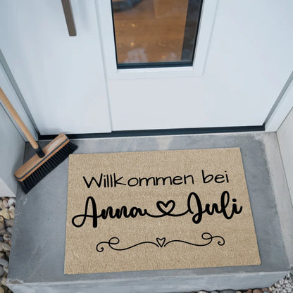 Personalisierte Familie Fußmatte Beige für Beste Freundin Geschenk 2